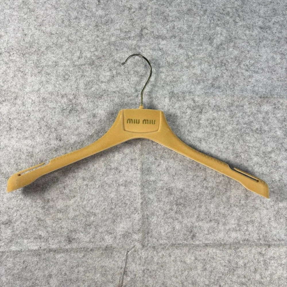 Authentic Miu Miu Tan Velvet Hanger 15